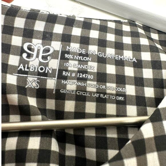 Albion Fit Black White Gingham Crop Jumpsuit Sleeveless Tie Waist Size XS - Picture 5 of 10